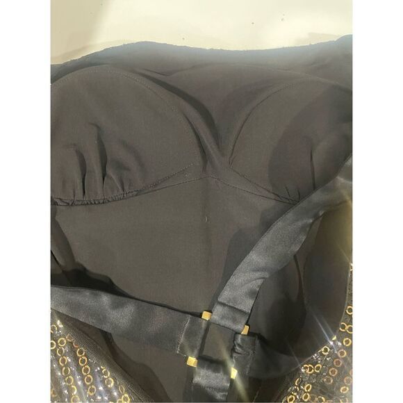 Marc Bouwer Black & Gold Sequined Dress Size 10 - Picture 9 of 12